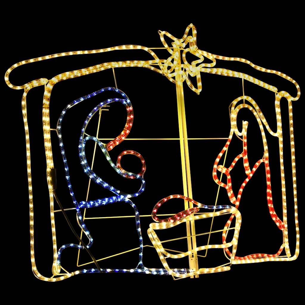 ComfortXL - Crèche de Noël Lumineuse 240 LED Multicolore Décoration Jardin Intérieur 116cm – ComfortXL Outdoor Living - Image 3