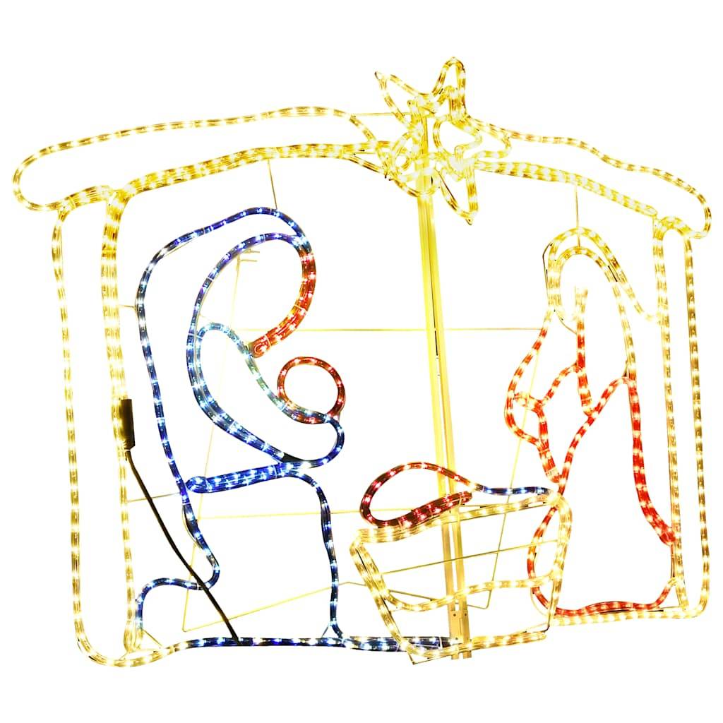 ComfortXL - Crèche de Noël Lumineuse 240 LED Multicolore Décoration Jardin Intérieur 116cm – ComfortXL Outdoor Living - Image 2