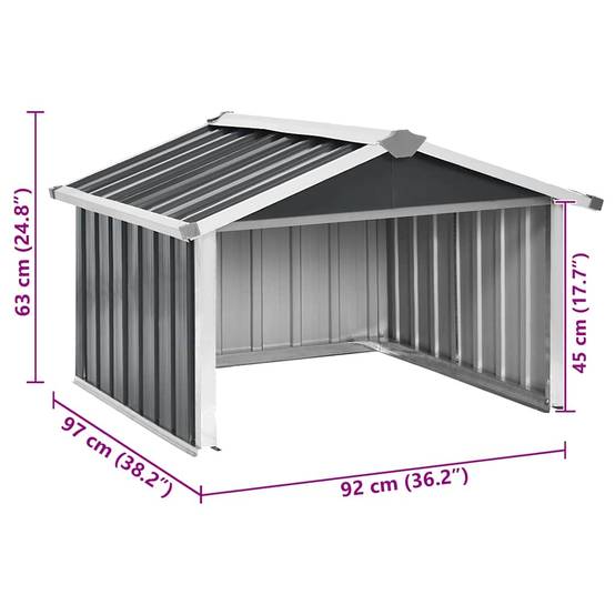 Vidaxl - Abri pour robot de jardin 92x97x63cm Acier galvanisé Anthracite vidaXL 150909 - Image 3