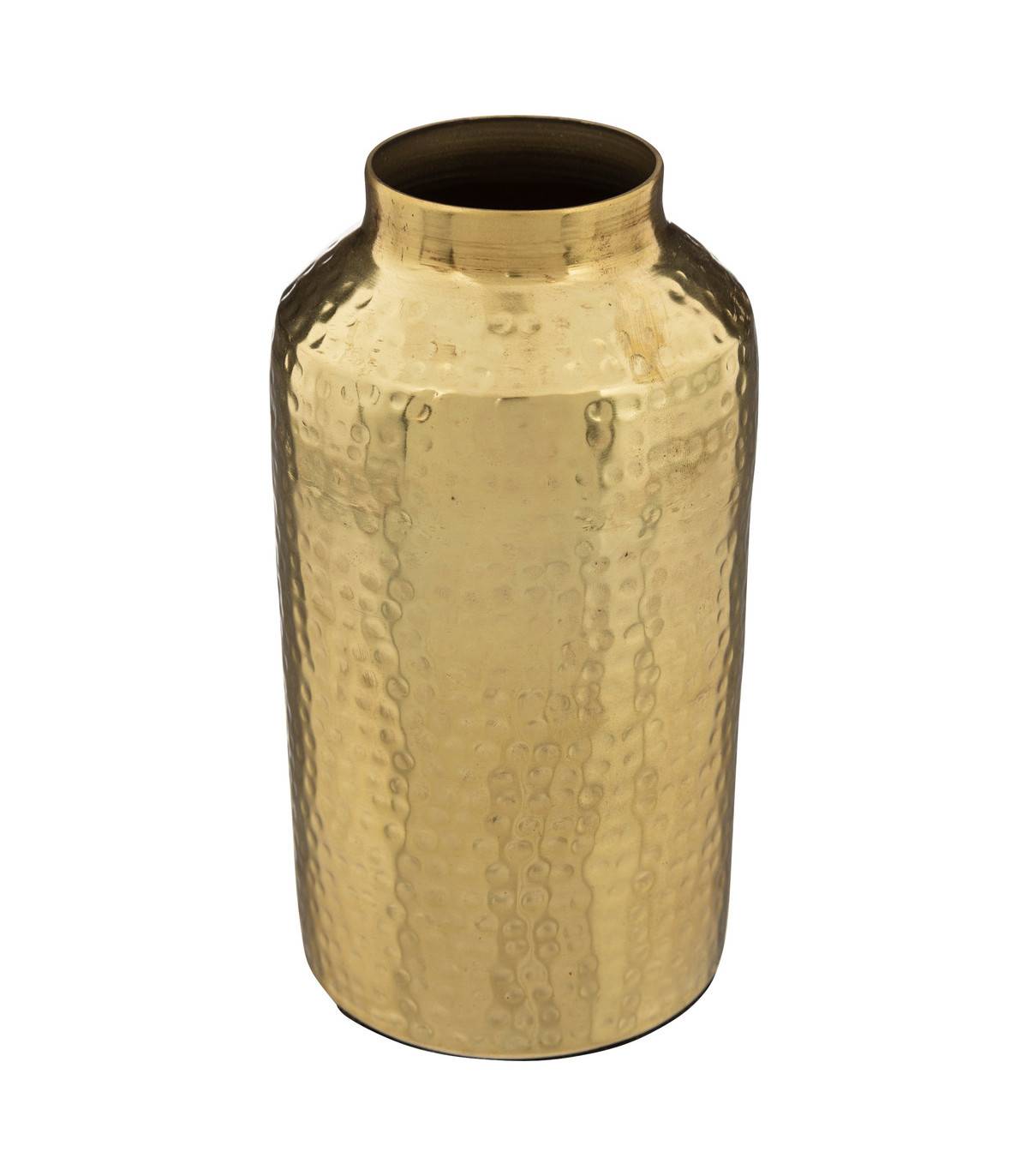 Vase en Métal Doré Martelé H 19 cm - Image 1