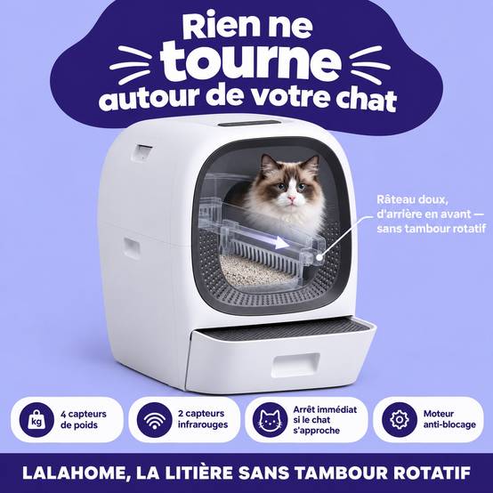 Litière automatique auto-nettoyante auto-remplissage 80L LALAHOME - Image 4