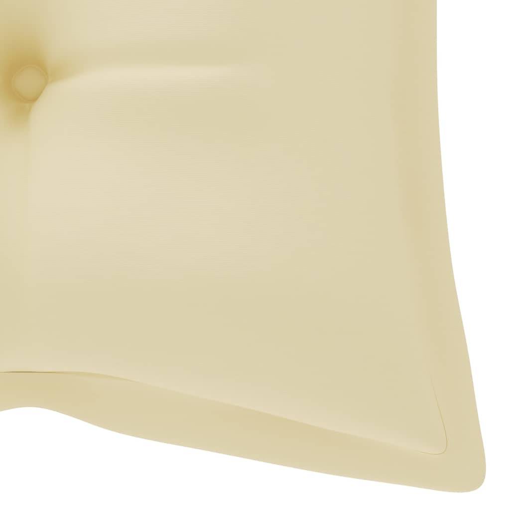 Helloshop26 - Banc de jardin meuble de patio d'extérieur terrasse avec coussin blanc crème 120 x 51,5 x 84 cm bois de teck massif - Image 8