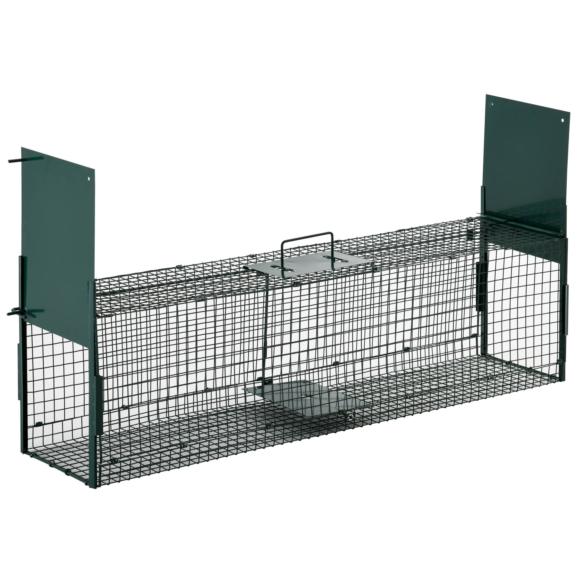 Cage piège pour petits animaux, cage pour souris et rats avec double porte, 100x25x28 cm