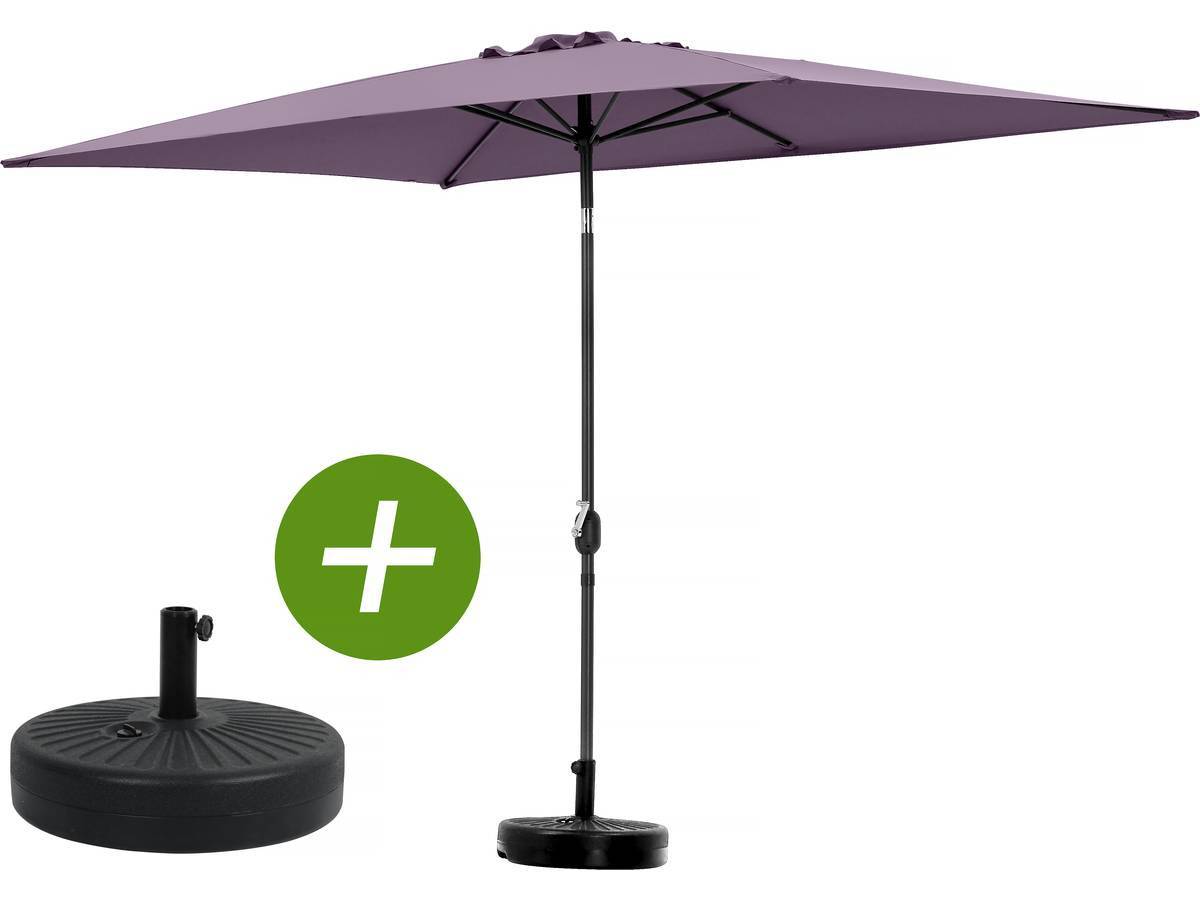 Parasol Jardin "sol 2" - Rectangle - 2 X 3 M - Violet + Dalles à Lester Incluses -habitat Et Jardin - Image 1