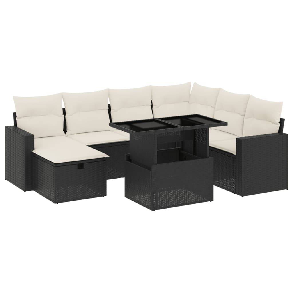 Vidaxl - Salon de jardin 8 pcs avec coussins noir résine tressée vidaXL 3274836 - Image 2