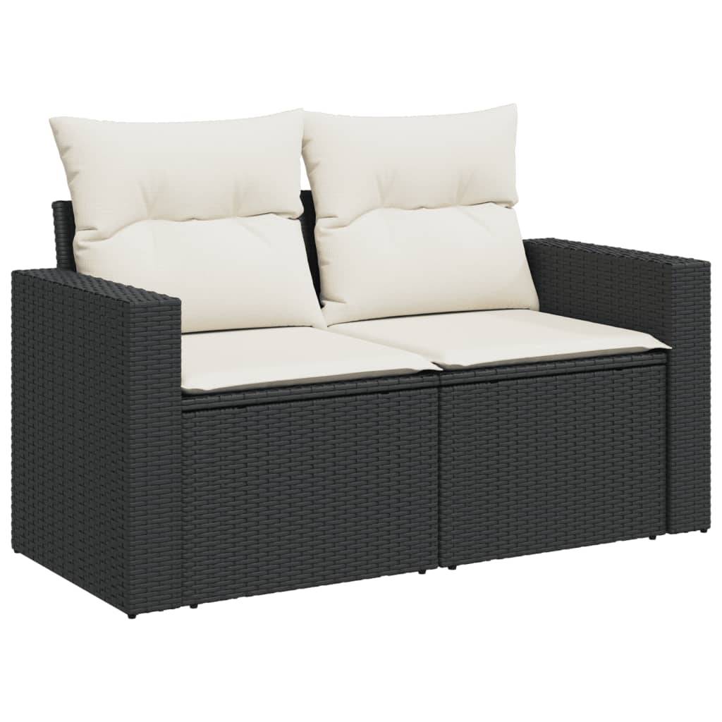 Vidaxl - Salon de jardin 8 pcs avec coussins noir résine tressée vidaXL 3274836 - Image 9