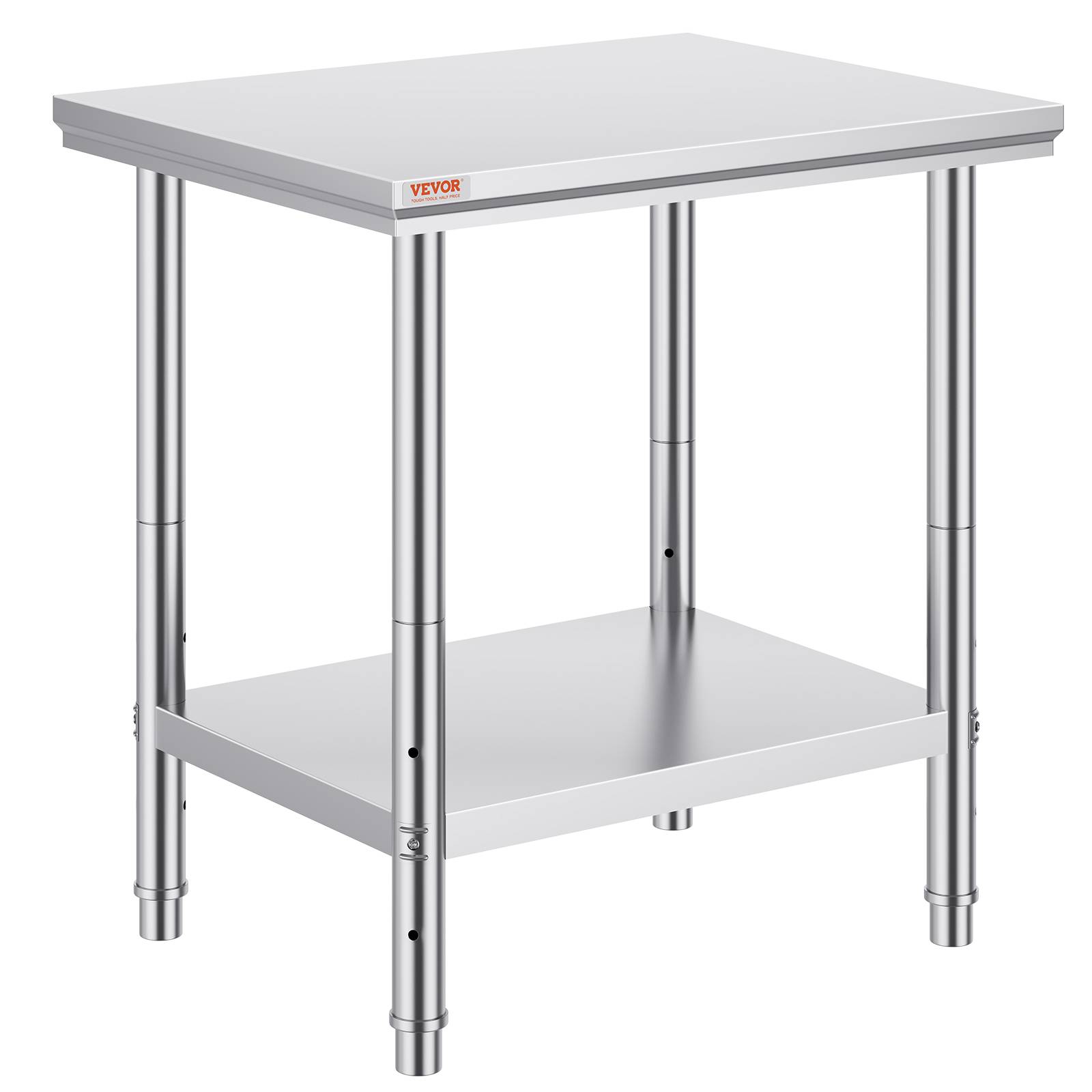Vevor - VEVOR Table travail cuisine inox 60x76x80cm 2 étages, pour préparation repas, hôtels, bureaux, hôpitaux. - Image 1