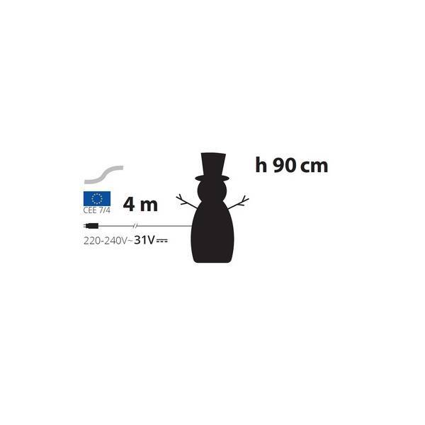Lotti - Bonhomme de neige lumineux Noël 3D à piles H90cm 180 LED blanc froid 8 modes IP44 Timer SMART Connect  Lotti - Image 2