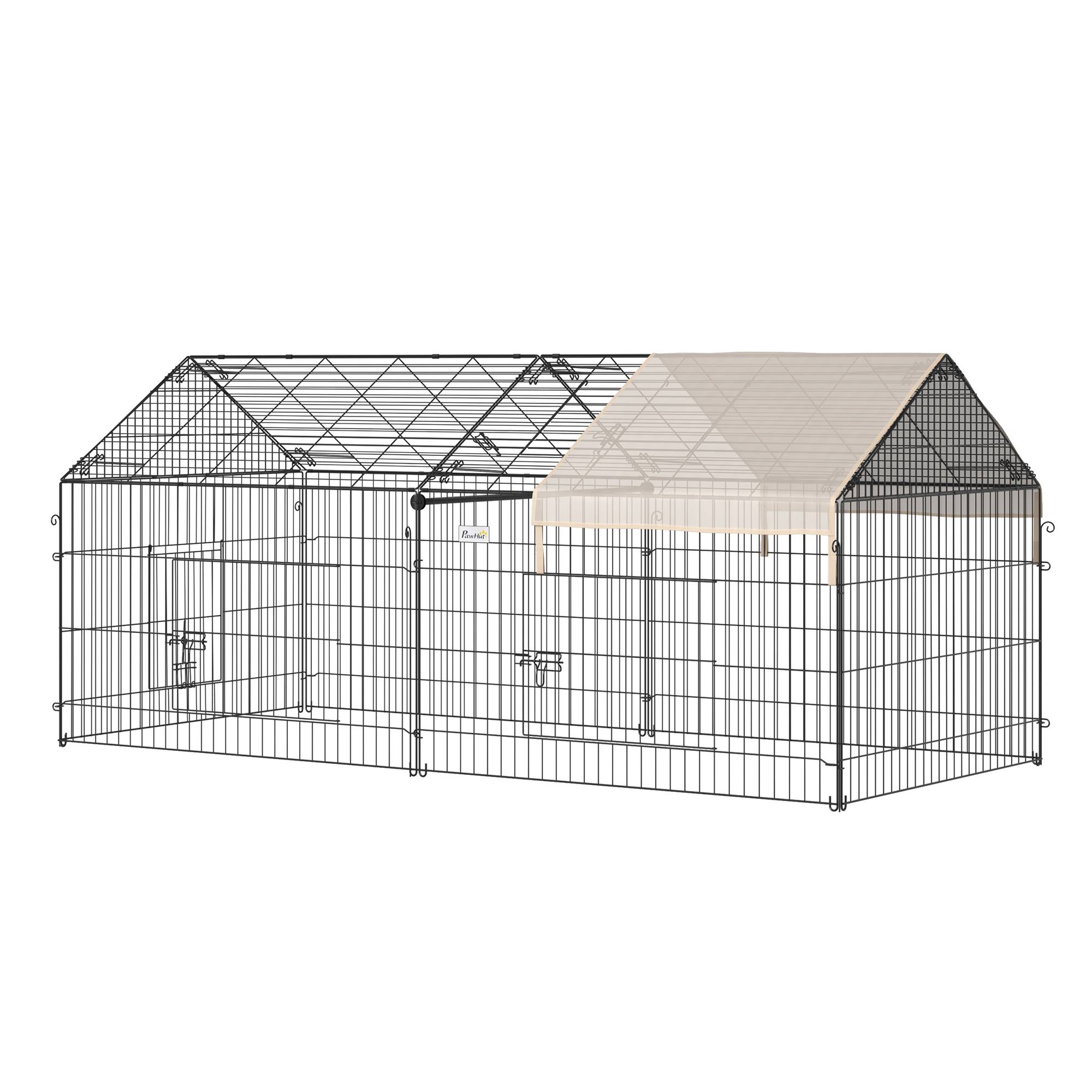 Enclos pour petits animaux en métal noir 220.0 x 103.0 x 103.0 cm - PANGIVO - Image 1