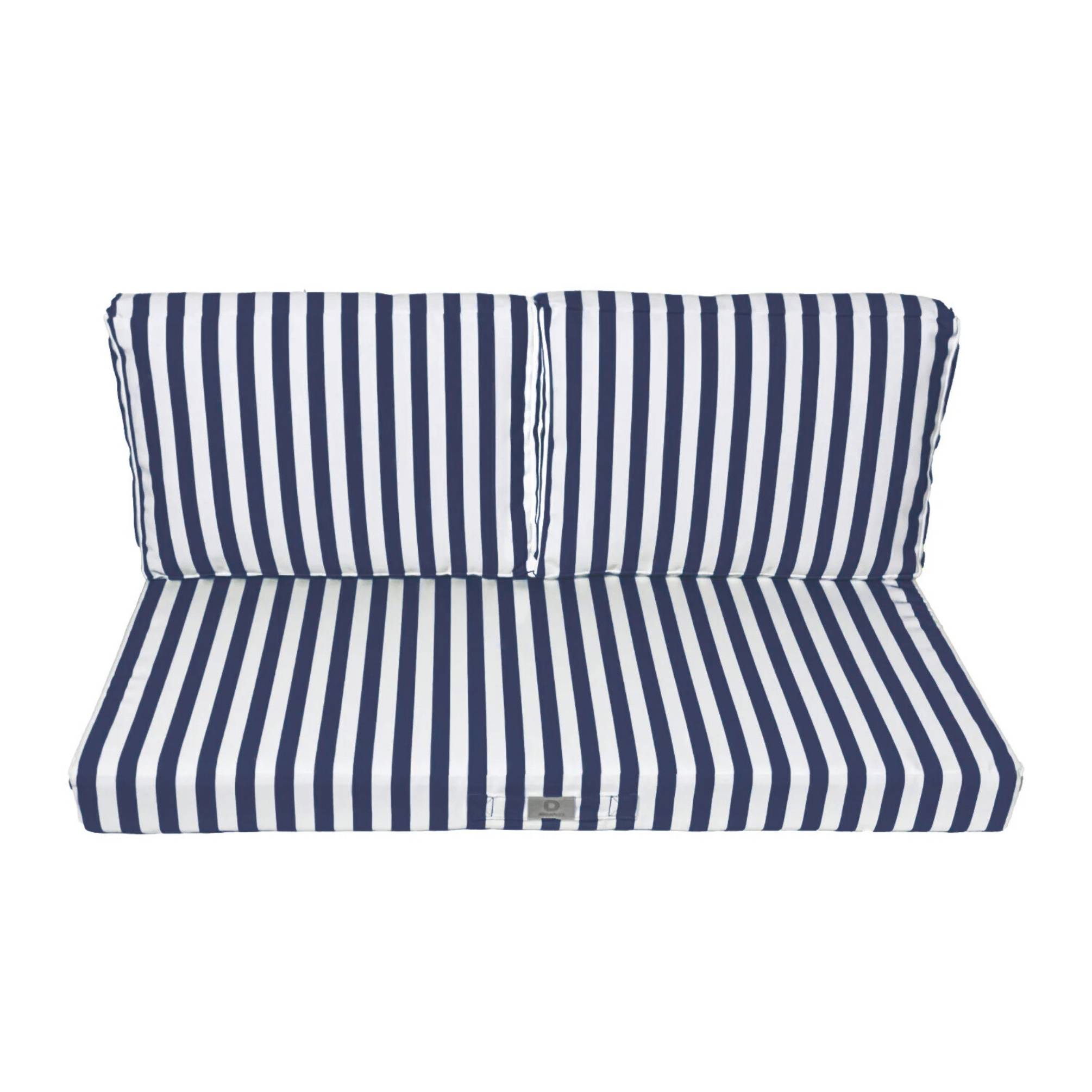 Coussins pour salon de jardin déhoussable 100x50cm Rayure bleu marine - Déco arts - Image 3