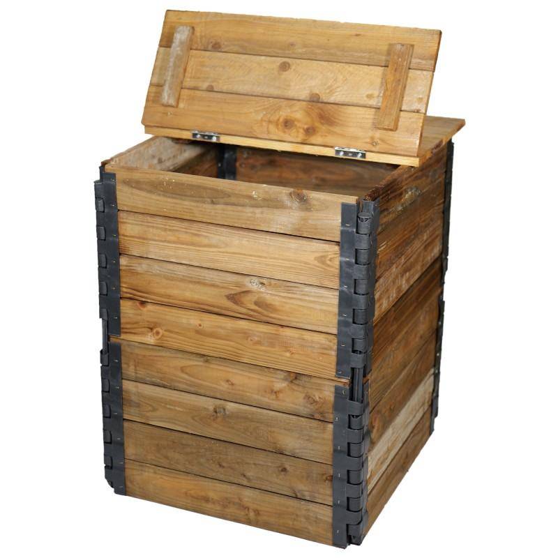 Ferme Du Moutta - Composteur de jardin en bois d'épicéa PEFC fabriqué en France, 305 litres - Image 2