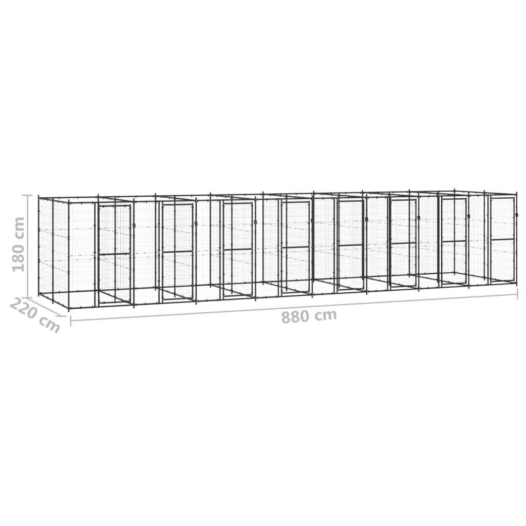 Helloshop26 - Chenil extérieur cage enclos parc animaux chien extérieur acier 19,36 m² - Image 2