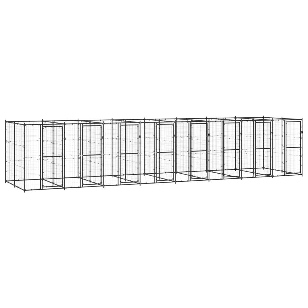 Helloshop26 - Chenil extérieur cage enclos parc animaux chien extérieur acier 19,36 m² - Image 1