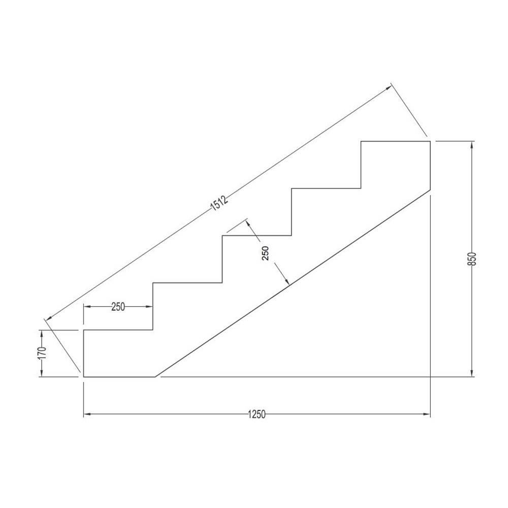 Decklinea - Escalier Bois Exterieur - 3 Marches - Largeur : 1m20 - Hauteur : 85cm - Sans Contremarches - Pin du Nord - Image 5