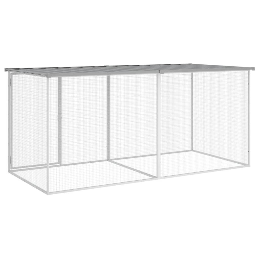 Vidaxl - Cage à poulets avec toit gris clair 203 x 98 x 90 cm en acier galvanisé vidaXL 3189054 - Image 6