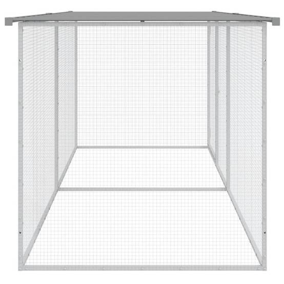 Vidaxl - Cage à poulets avec toit gris clair 203 x 98 x 90 cm en acier galvanisé vidaXL 3189054 - Image 5