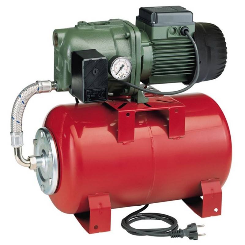 Surpresseur 20L DAB AQUAJETRED10220M - Réservoir horizontal à vessie avec pompe a eau 0,75 kW jusqu'à 3,6 m3/h monophasé 220V