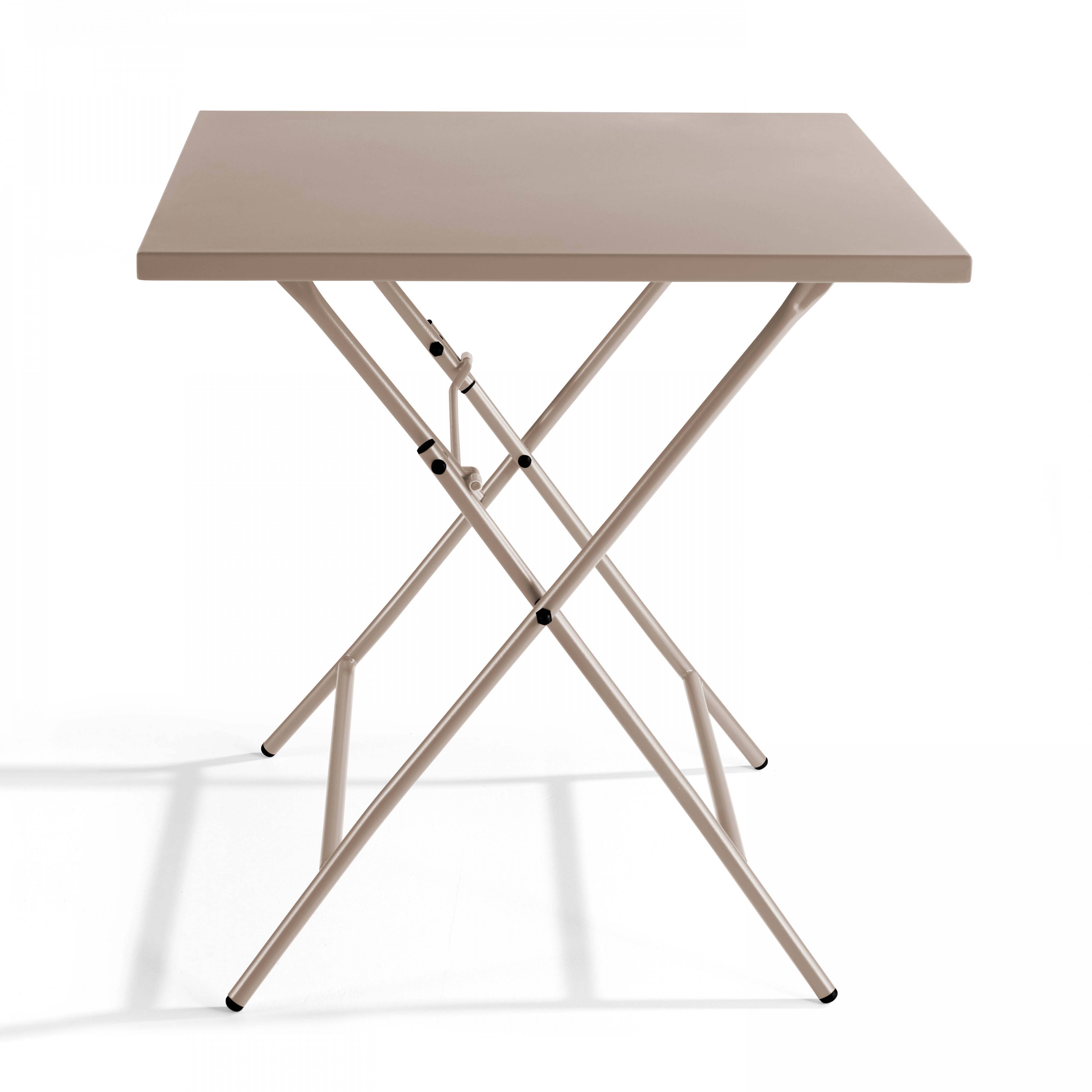 Oviala - Table de jardin pliante carrée en acier 70 cm 4 places taupe Palavas - Oviala - Image 2