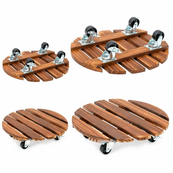 Pack de 4 Supports à Plantes 12 Pouces Roues Lockables Intérieur Extérieur - Image 1