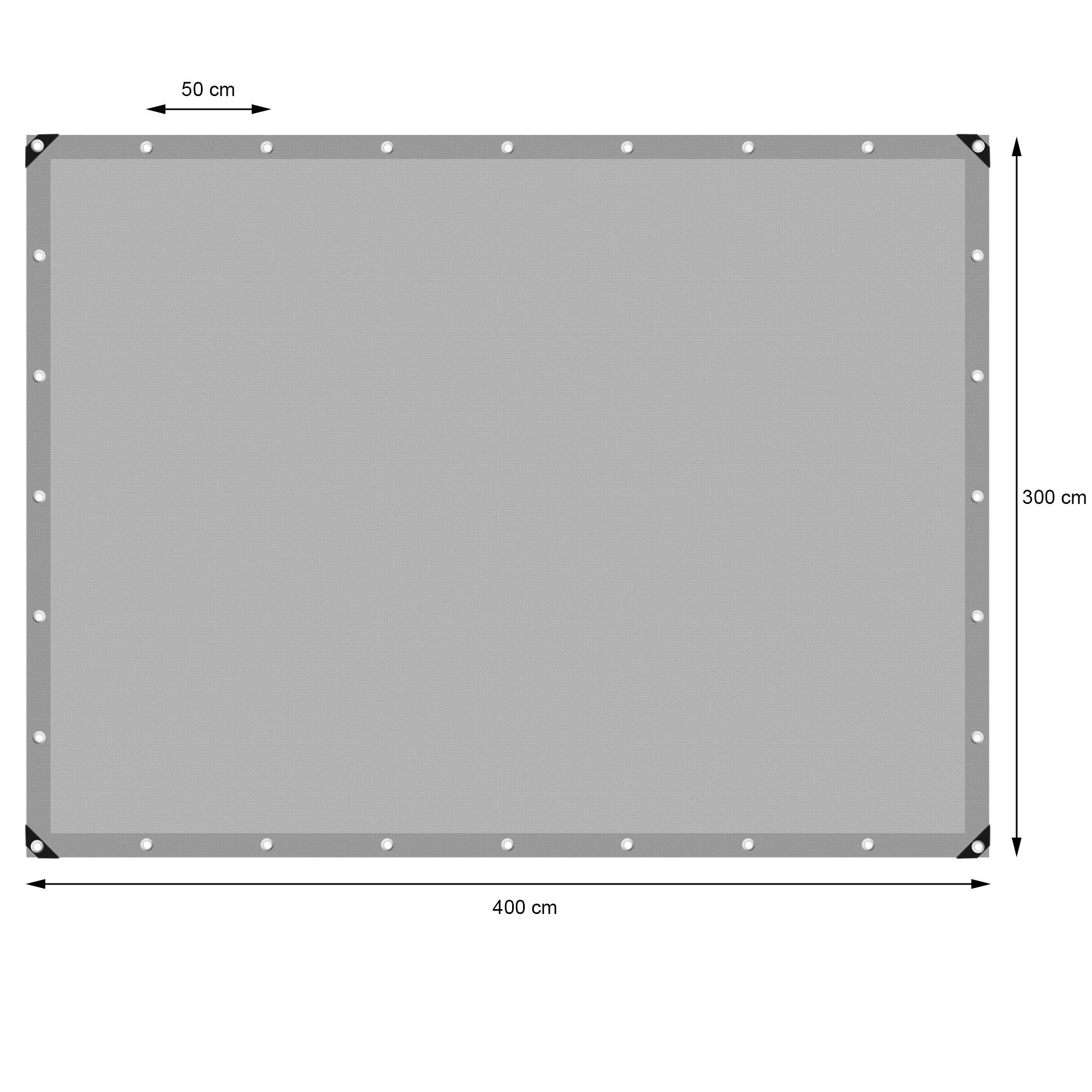 Ecd-Germany - Bâche de Protection Imperméable à l'Eau avec Oeillets - 3x4m 12m² 180g/m²- Polyéthylène PE Gris - Résistant à la Moisissure - Image 5