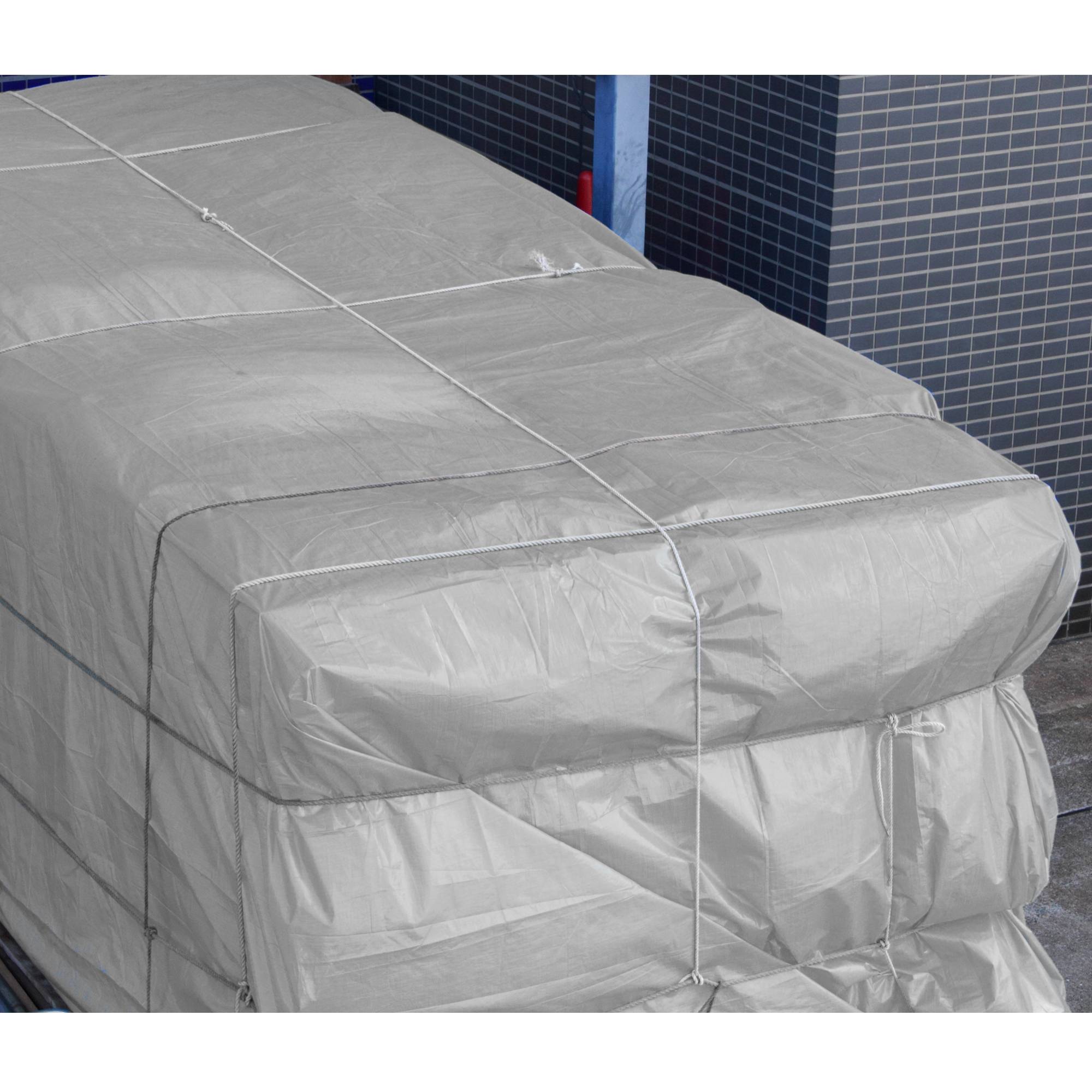 Ecd-Germany - Bâche de Protection Imperméable à l'Eau avec Oeillets - 3x4m 12m² 180g/m²- Polyéthylène PE Gris - Résistant à la Moisissure - Image 7