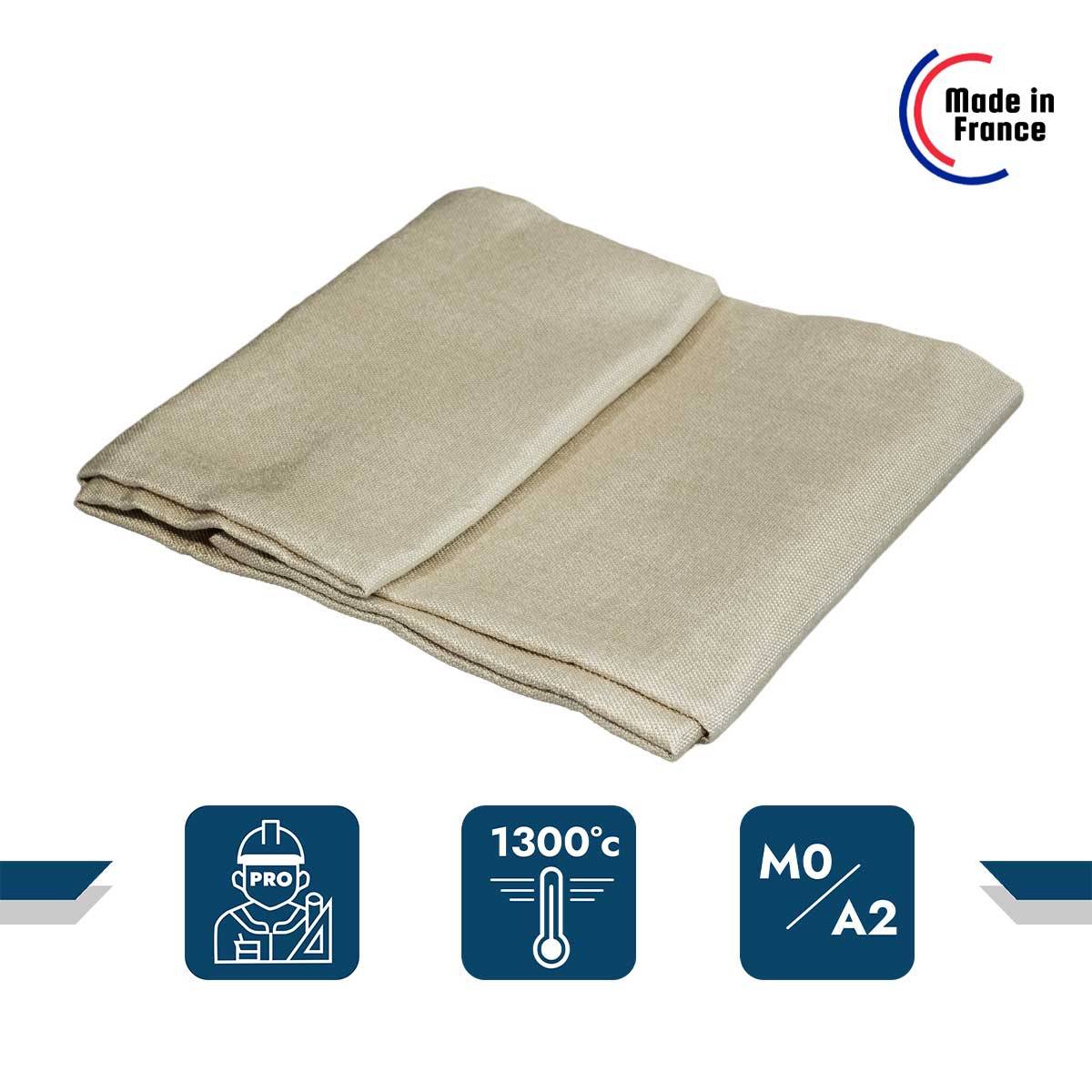 Toile Anti-Chaleur 0,9x2 m 1300SD0 - Performance 1300 degrés - Bâche de protection Soudure Ignifugée M0 Made In France TECPLAST - Image 2