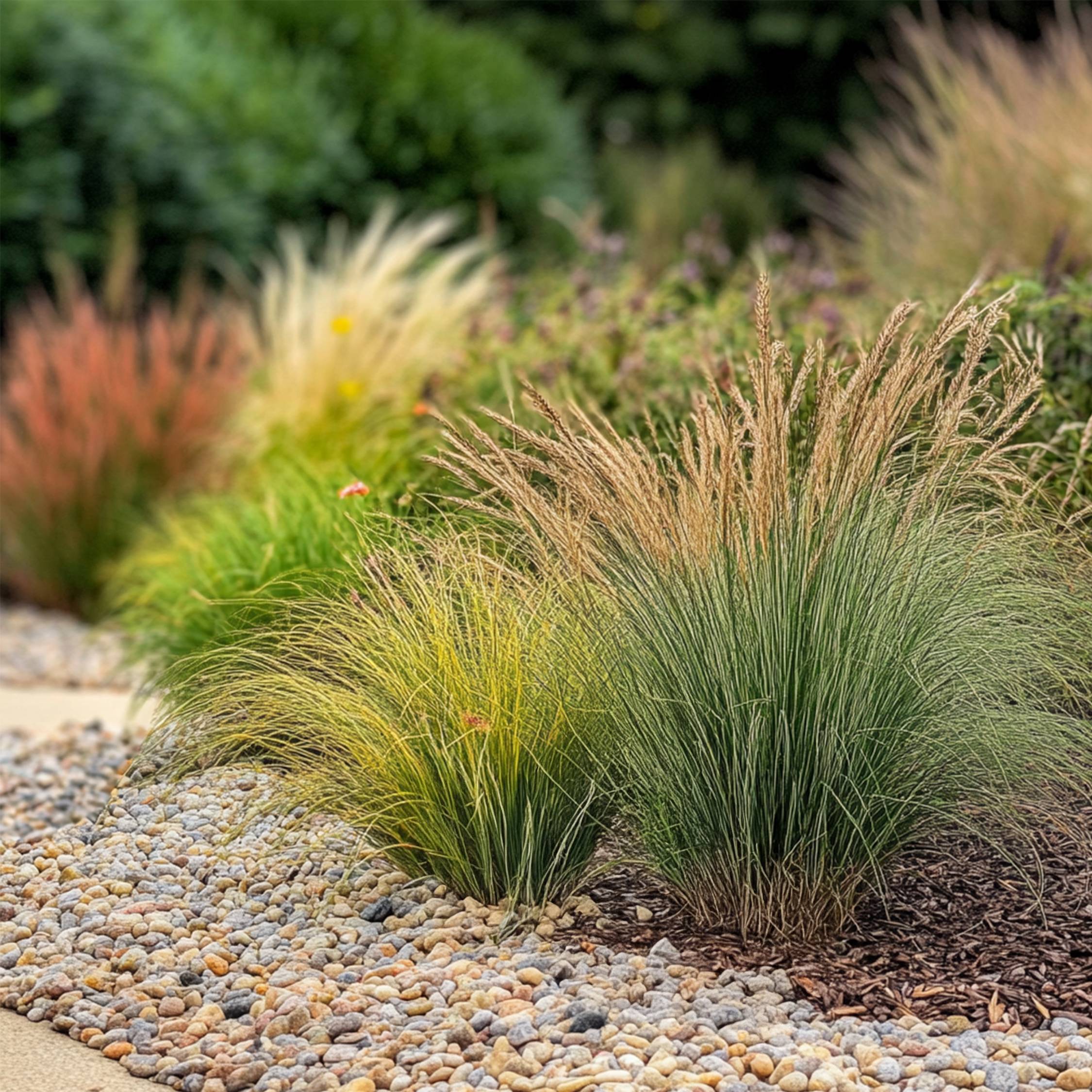 Mélange de graminées - Set de 6 - Stipa, Festuca, Carex - H15-25cm - ⌀10,5cm - Image 2