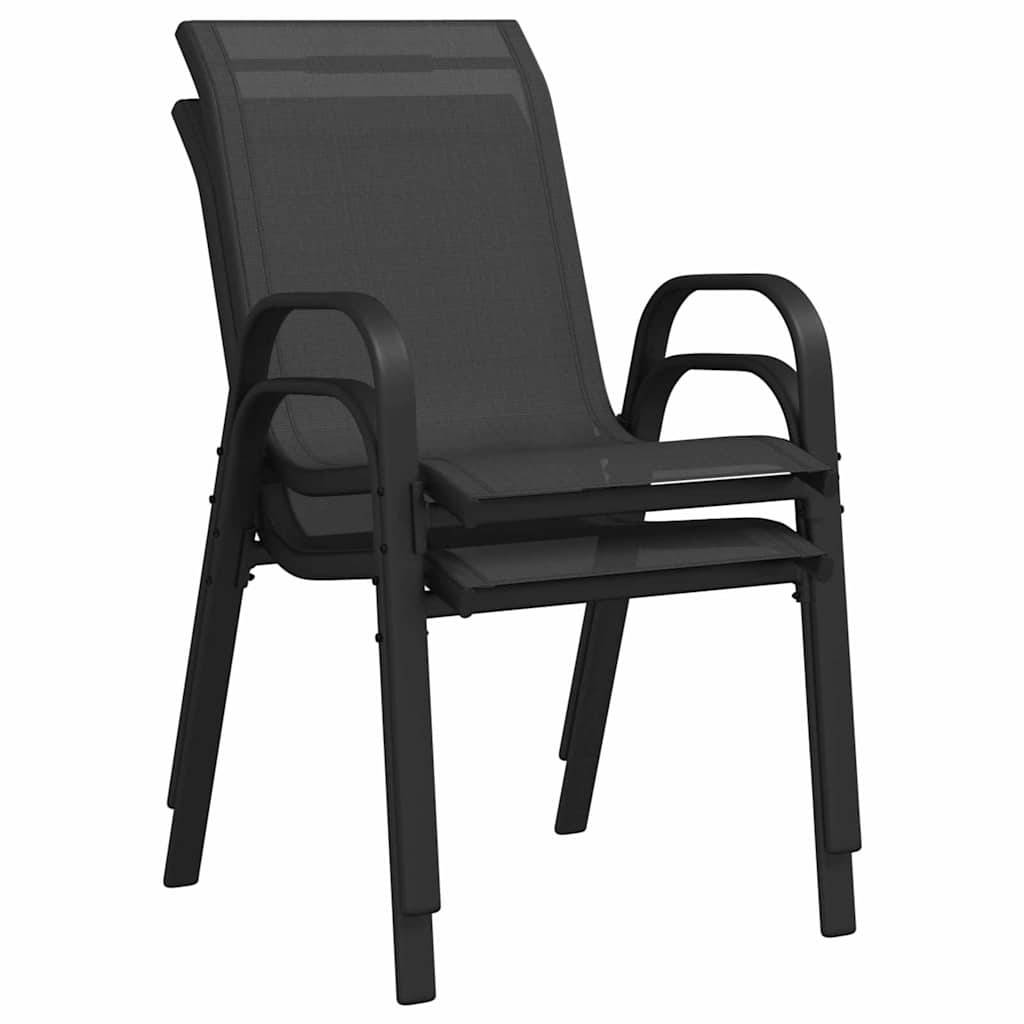 Ensemble bistro de jardin 3 pcs | Mobilier d'extérieur Noir Acier Maison Chic - Image 8