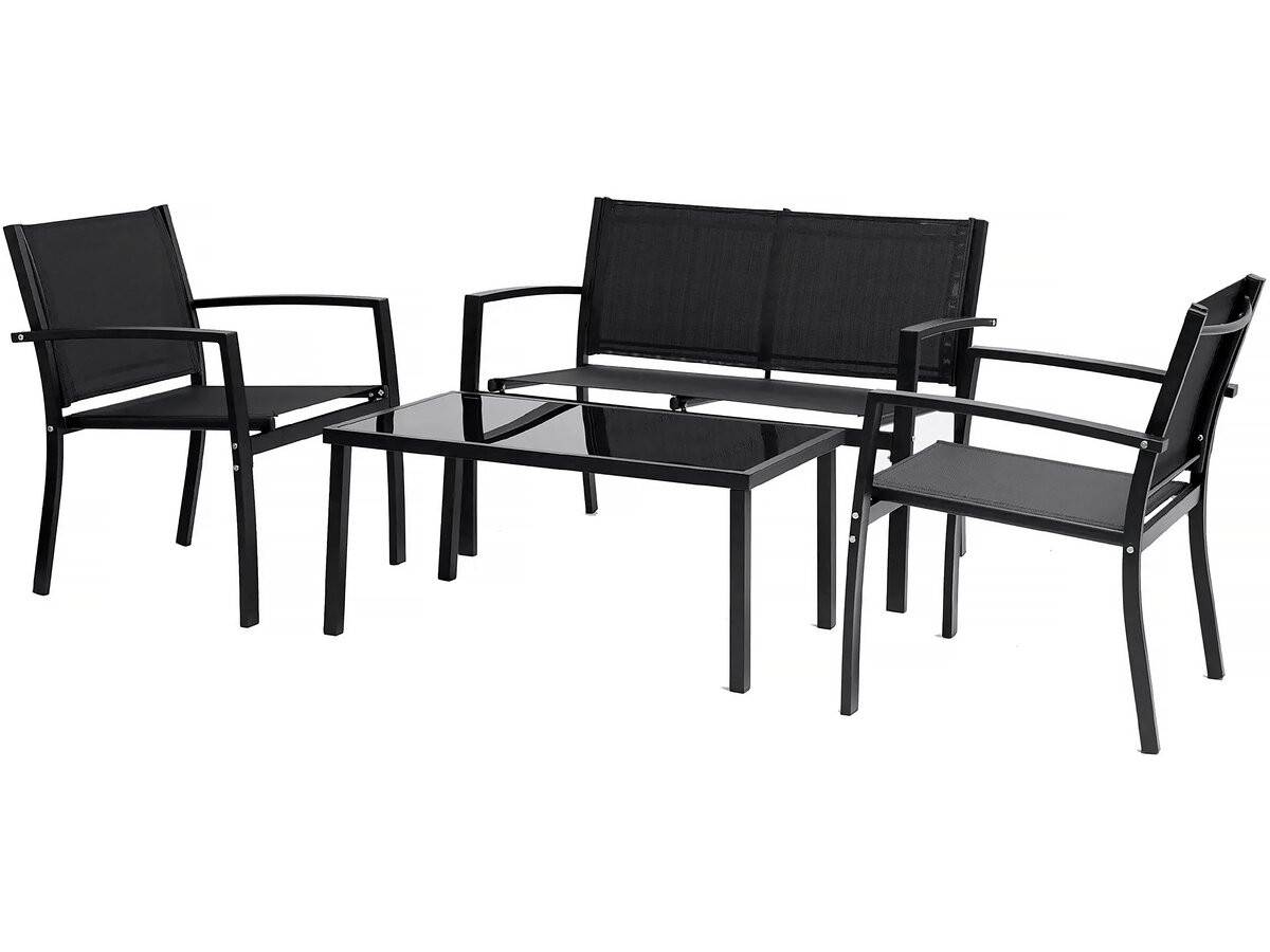 Salon De Jardin Bas "lino" - 4 Places  - Noir -habitat Et Jardin - Image 1