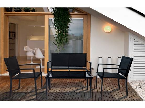 Salon De Jardin Bas "lino" - 4 Places - Noir -habitat Et Jardin - Image 2