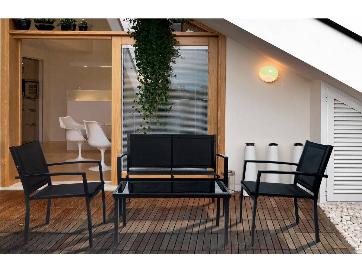 Salon De Jardin Bas "lino" - 4 Places  - Noir -habitat Et Jardin - Image 2