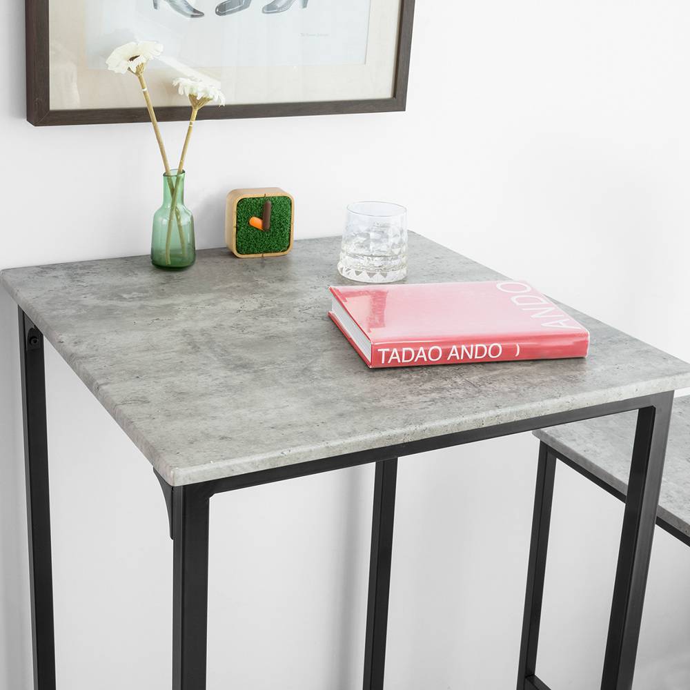 Sobuy - Ensemble Table de Bar + 2 Chaises de Bar Table Mange-Debout Table Haute Cuisine Set de Table + 2 Tabourets de Bar avec Repose-Pieds SoBuy - Image 6