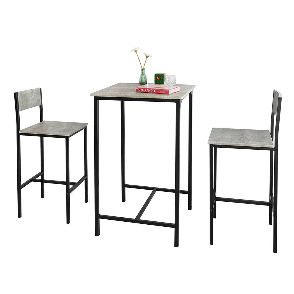 Sobuy - Ensemble Table de Bar + 2 Chaises de Bar Table Mange-Debout Table Haute Cuisine Set de Table + 2 Tabourets de Bar avec Repose-Pieds SoBuy - Image 1
