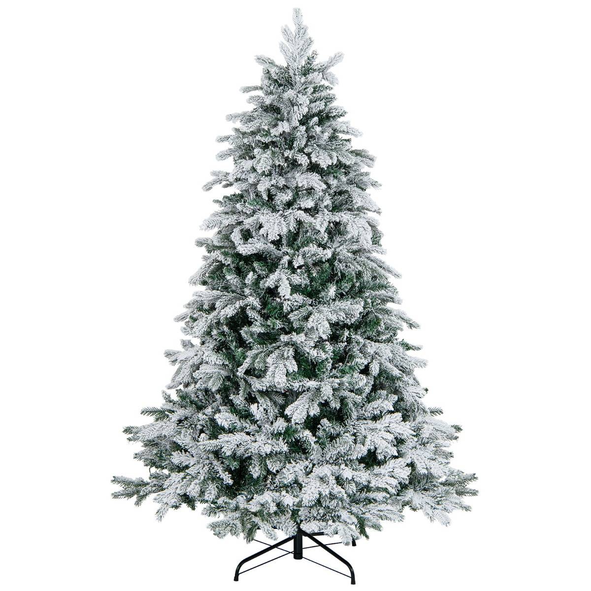 Maison Chic - Sapin de Noël Artificiel 180 Avec 1415 Branches LED Blanc Chaud Floqué Charnières Arbre de Noël - Image 2