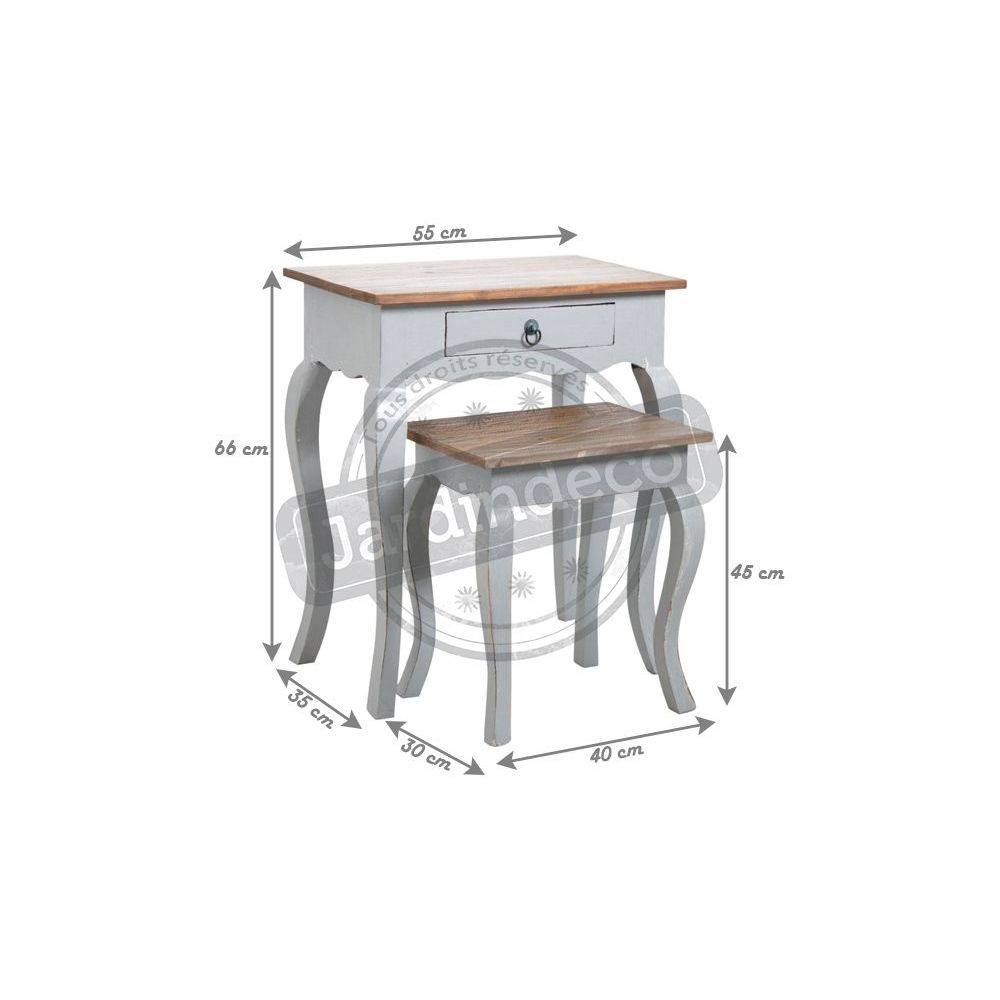 Aubry Gaspard - Tables gigognes en bois gris antique - Image 2