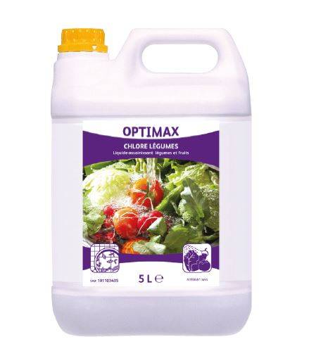 Optimax Liquide Lavage Légumes - Lot de 4 Colis de 2 Bidons de 5L - Diversey