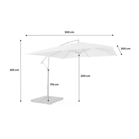 Parasol déporté carré 3x3m - Hardelot 3x3m - Taupe - Manivelle anti-retour | Toile déperlante | Facile à utiliser | sweeek - Image 7