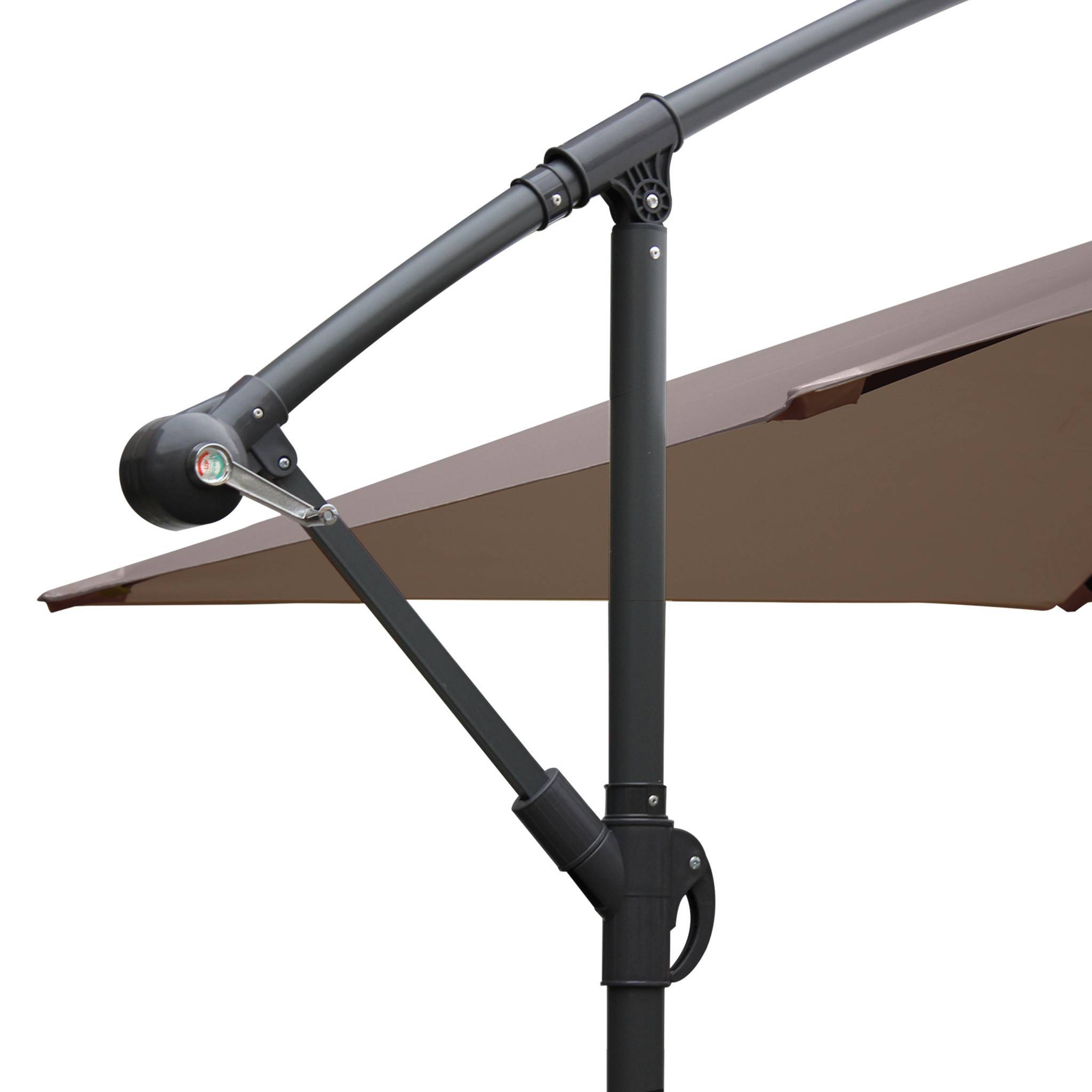 Parasol déporté carré 3x3m - Hardelot 3x3m - Taupe - Manivelle anti-retour | Toile déperlante | Facile à utiliser | sweeek - Image 5