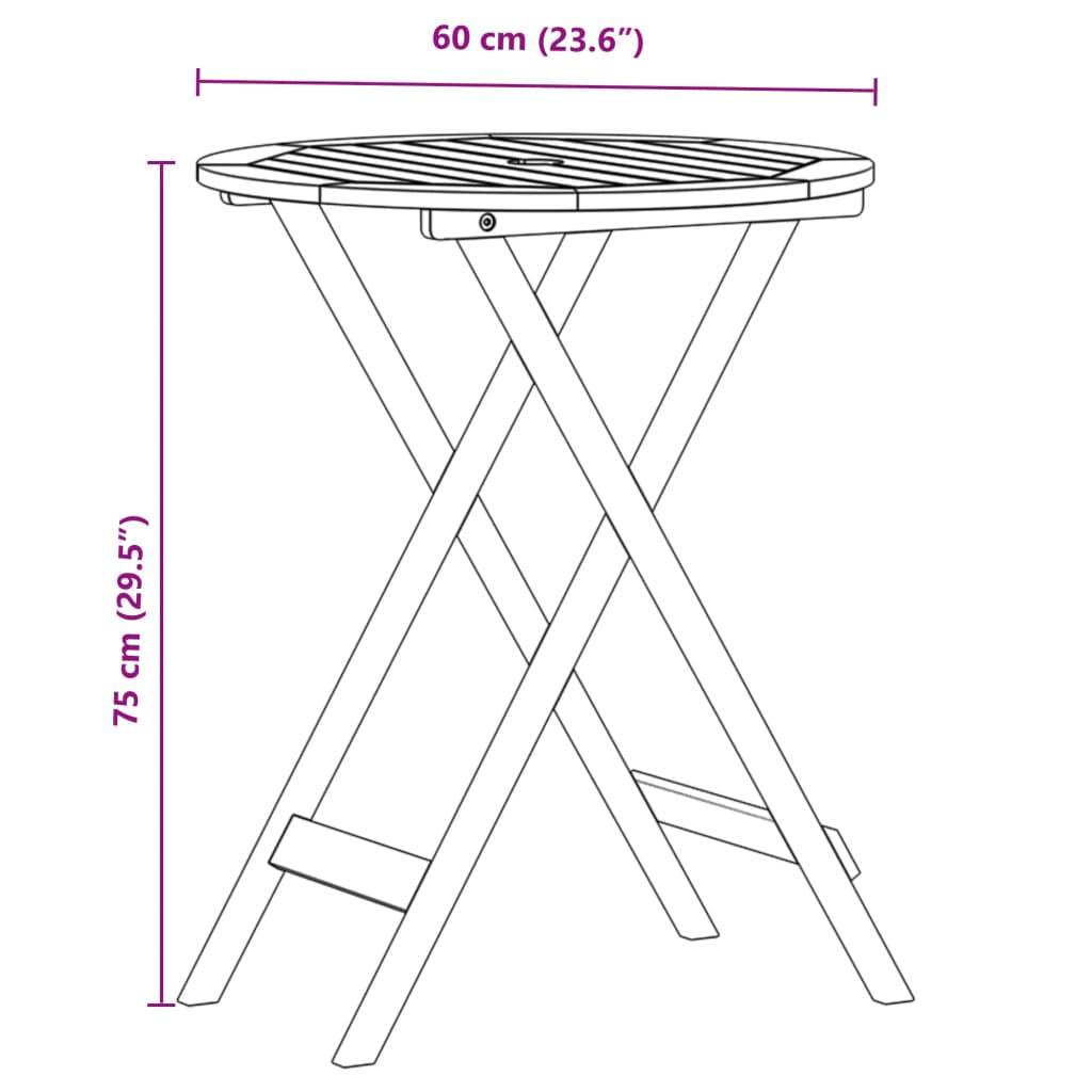 ComfortXL - Salon de Jardin 2 Personnes Bois et Polypropylène Pliant pour Terrasse Balcon Gris Table Ronde Ø60cm – ComfortXL Outdoor Living - Image 5