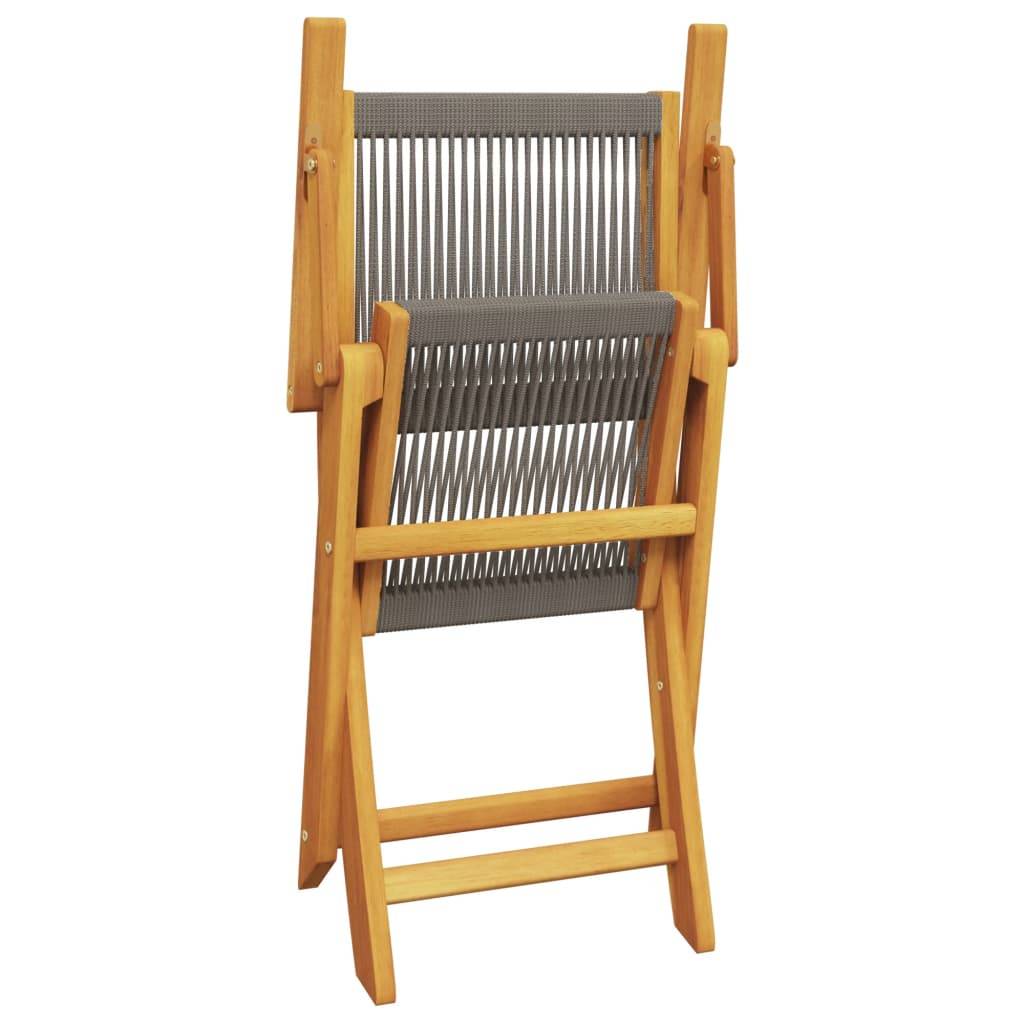 ComfortXL - Salon de Jardin 2 Personnes Bois et Polypropylène Pliant pour Terrasse Balcon Gris Table Ronde Ø60cm – ComfortXL Outdoor Living - Image 7