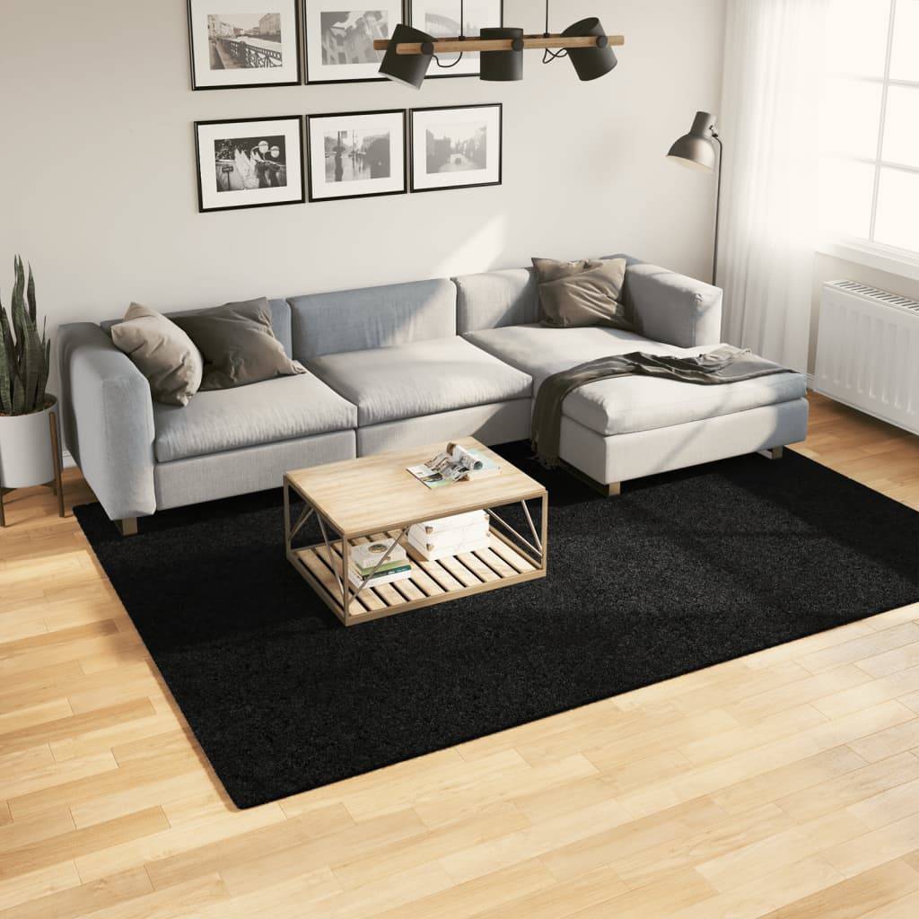 Très Grand TapisDoux et Moelleux pour Pièce Spacieuse Noir 200x280 cm – ComfortXL Outdoor Living - Image 1