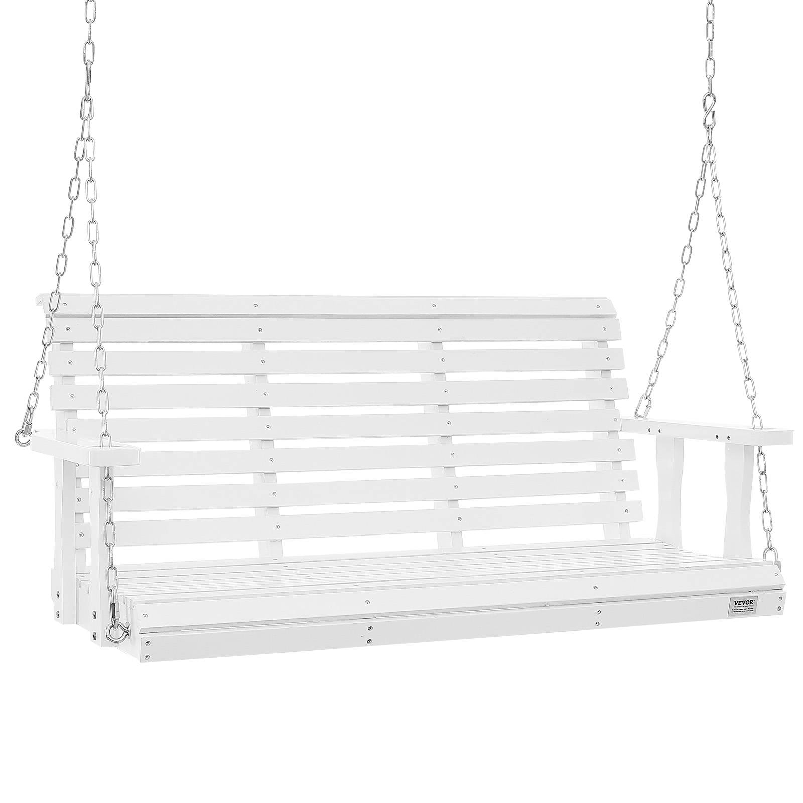 Vevor - VEVOR Balançoire porche bois 1370x710x600 mm, charge 400 kg. Chaines suspension, terrasse, blanc. - Image 1
