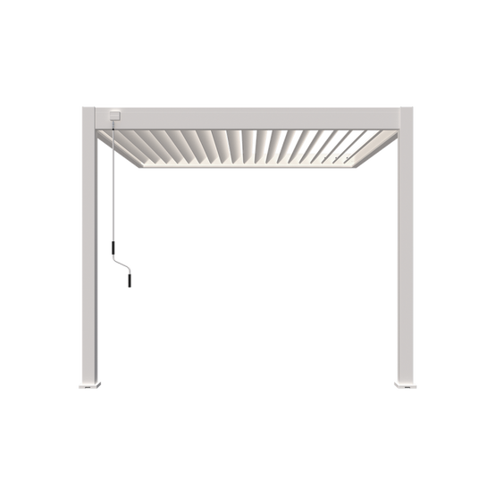 Ombrea - Pergola bioclimatique Ombréa adossée VS 3x3M Blanc + 1 store - Image 5