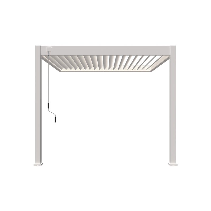 Ombrea - Pergola bioclimatique Ombréa adossée VS 3x3M Blanc + 1 store - Image 5