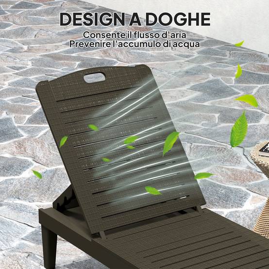 Lot de 2 transats polypropylène aspect rotin pour jardin réglable 187cm noir - ComfortXL Outdoor Living - Image 8