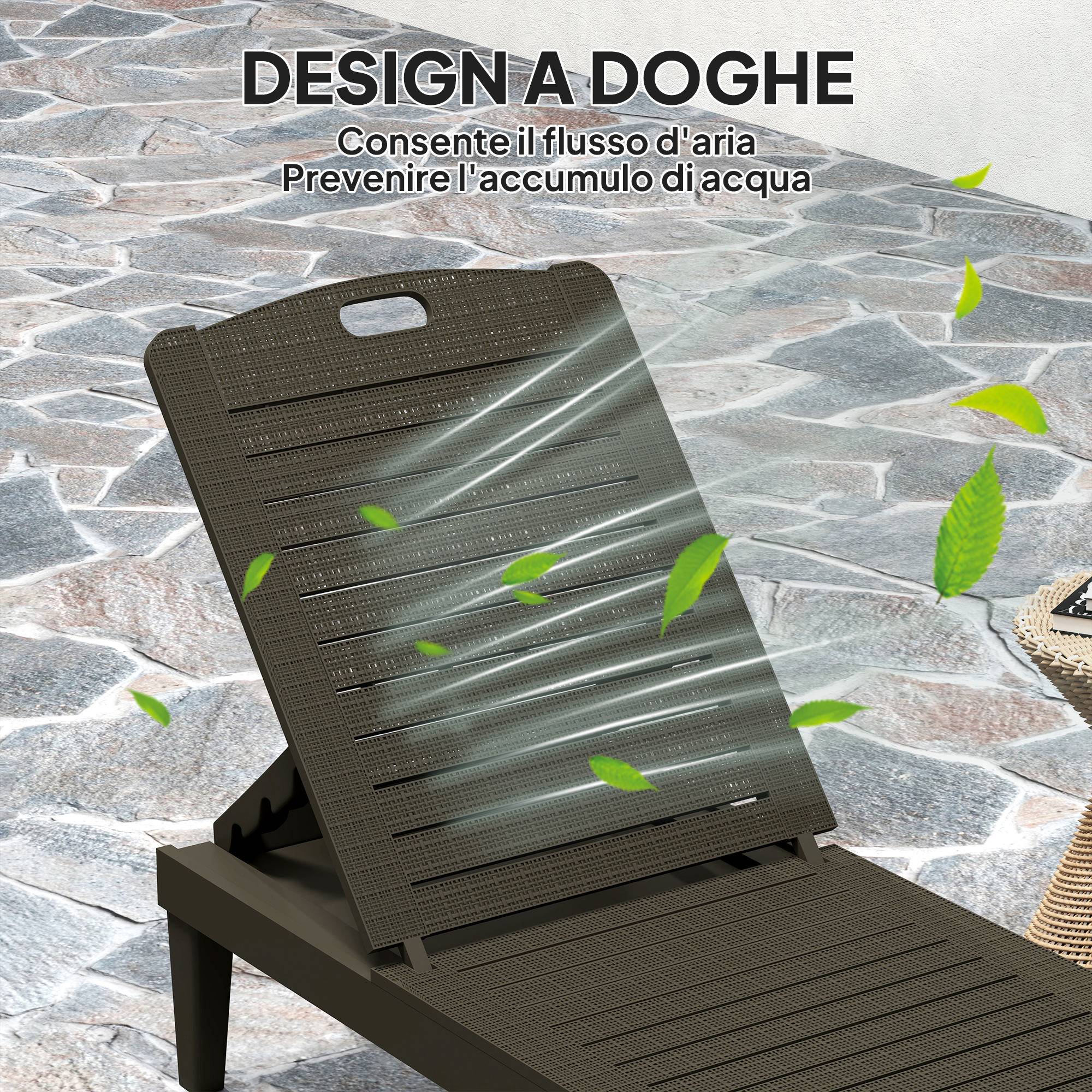 Lot de 2 transats polypropylène aspect rotin pour jardin réglable 187cm noir - ComfortXL Outdoor Living - Image 8