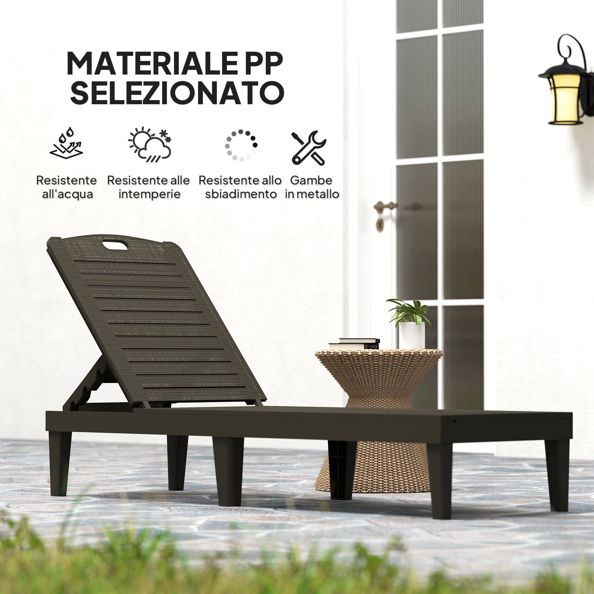 Lot de 2 transats polypropylène aspect rotin pour jardin réglable 187cm noir - ComfortXL Outdoor Living - Image 7