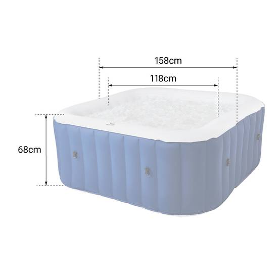Spa gonflable carré 158cm LITE - 4 places - MSPA - Image 4