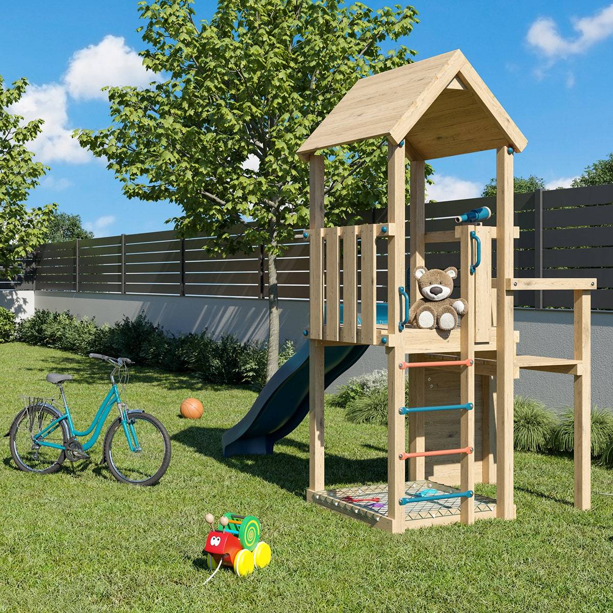 Trigano Jardin - Tour de jeux en bois AGILE Xplorer 2 a 6 enfants - Trigano - Image 4