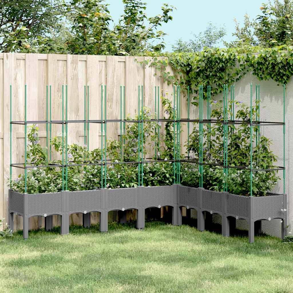 Vidaxl - Jardinière avec treillis gris clair 200x160x142,5 cm PP vidaXL 367972 - Image 1